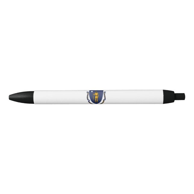 Massachusetts State Flag Black Ink Pen (Front)