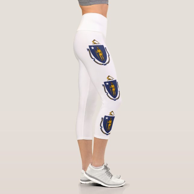 Massachusetts State Flag Capri Leggings (Right)