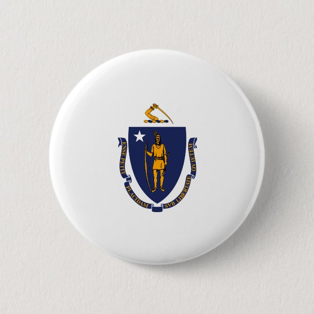 Massachusetts State Flag Design 6 Cm Round Badge (Front)