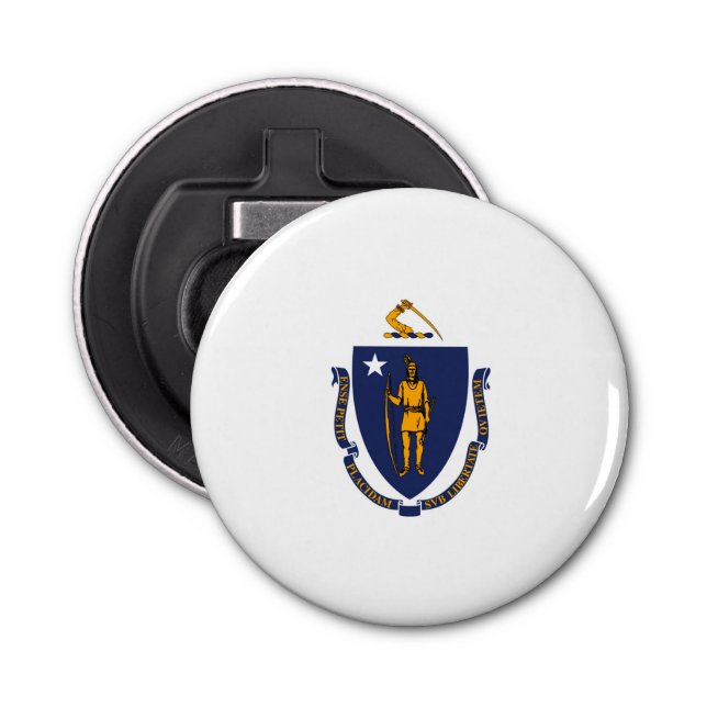 Massachusetts State Flag Design Bottle Opener (Front)