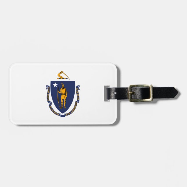 Massachusetts State Flag Design Luggage Tag (Front Horizontal)