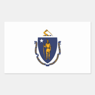 Massachusetts State Flag Design Rectangular Sticker