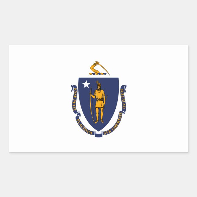 Massachusetts State Flag Design Rectangular Sticker (Front)