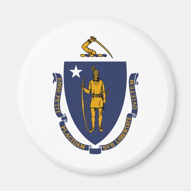 Massachusetts State Flag Magnet (Front)