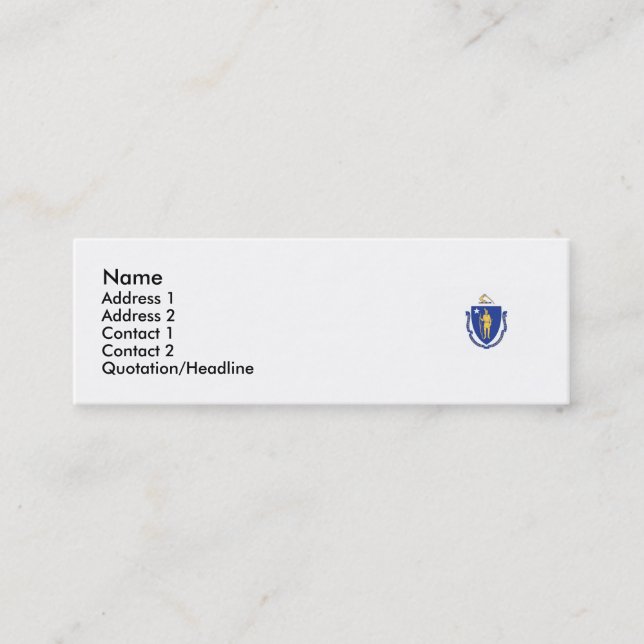Massachusetts State Flag Mini Business Card (Front)