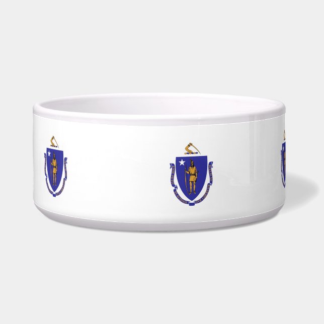 Massachusetts State Flag Pet Bowl (Left)