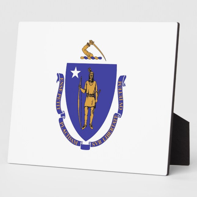 Massachusetts State Flag Plaque (Side)