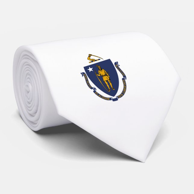Massachusetts State Flag Tie (Rolled)