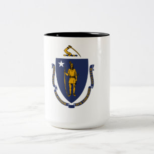 Massachusetts State Flag Two-Tone Coffee Mug