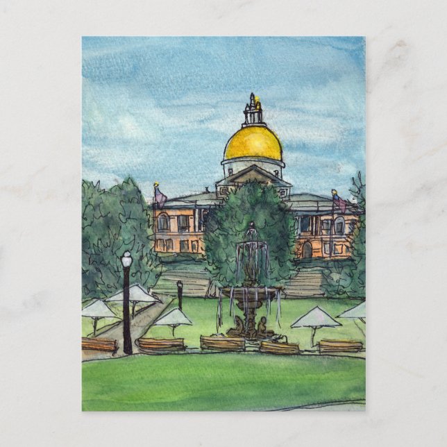 Massachusetts State House Postcard (Front)