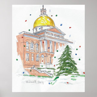 Massachusetts State House Poster