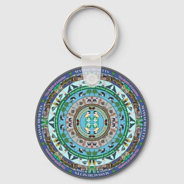 Massachusetts State Mandala Keychain (Front)