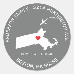 MASSACHUSETTS  State    New Address Label Sticker