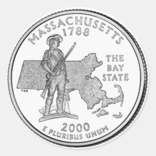 Massachusetts State Quarter Classic Round Sticker