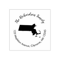 Massachusetts state return address rubber stamp