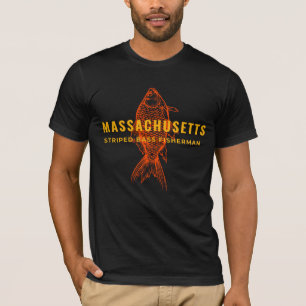 MASSACHUSETTS STRIPED BASS FISHERMAN T-Shirt