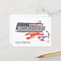 Massachusetts United States Retro Map Vintage USA