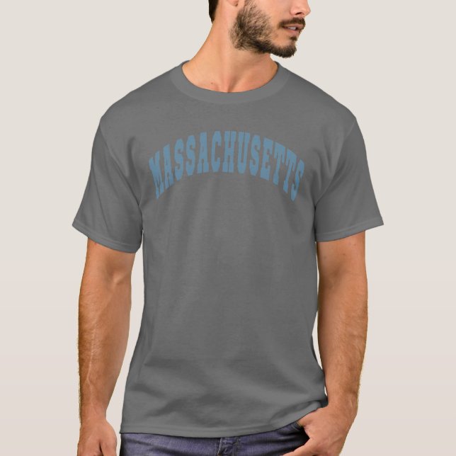 Massachusetts Varsity Lettering Design Oversized T-Shirt (Front)