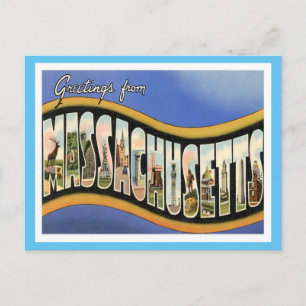 Massachusetts Vintage Travel Postcard