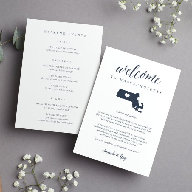 Massachusetts Wedding Welcome Letter & Itinerary (Creator Uploaded)