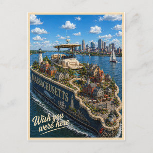 Massachusetts   Wish You Were Here   State Series Postcard