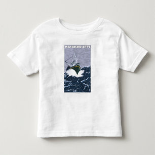 MassachusettsCrab Fishing Boat Scene Toddler T-Shirt
