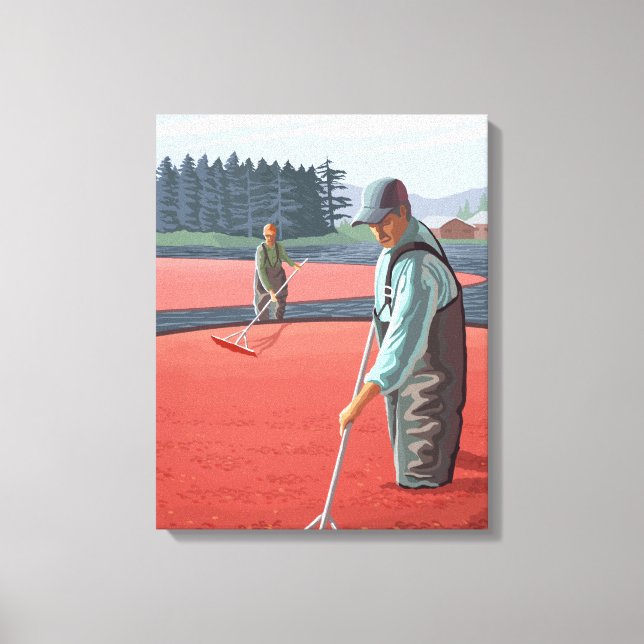 MassachusettsCranberry Bog Harvest Canvas Print (Front)