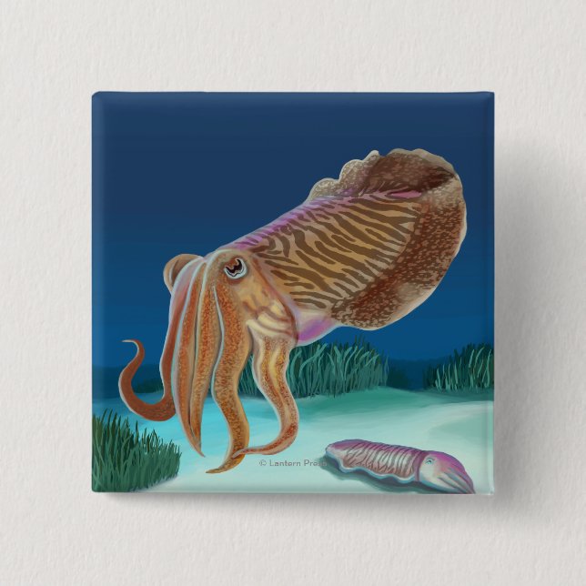 MassachusettsCuttlefish Scene 15 Cm Square Badge (Front)