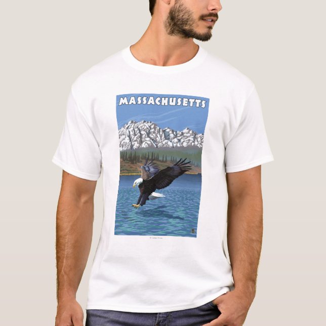 MassachusettsEagle Fishing T-Shirt (Front)