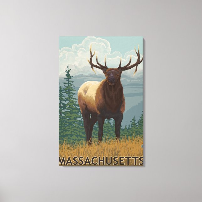 MassachusettsElk Scene Canvas Print (Front)