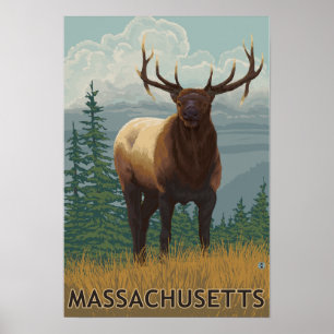 MassachusettsElk Scene Poster