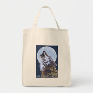 MassachusettsHowling Wolf Tote Bag