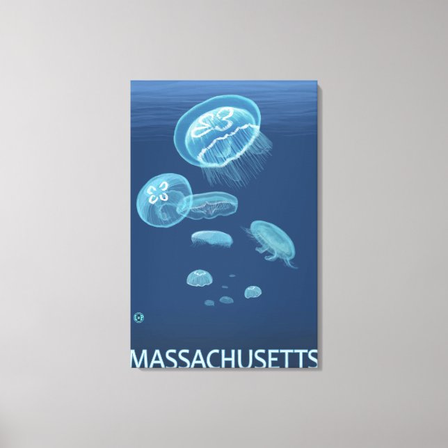 MassachusettsJellyfish Scene Canvas Print (Front)