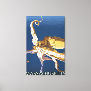 MassachusettsOctopus Scene Canvas Print