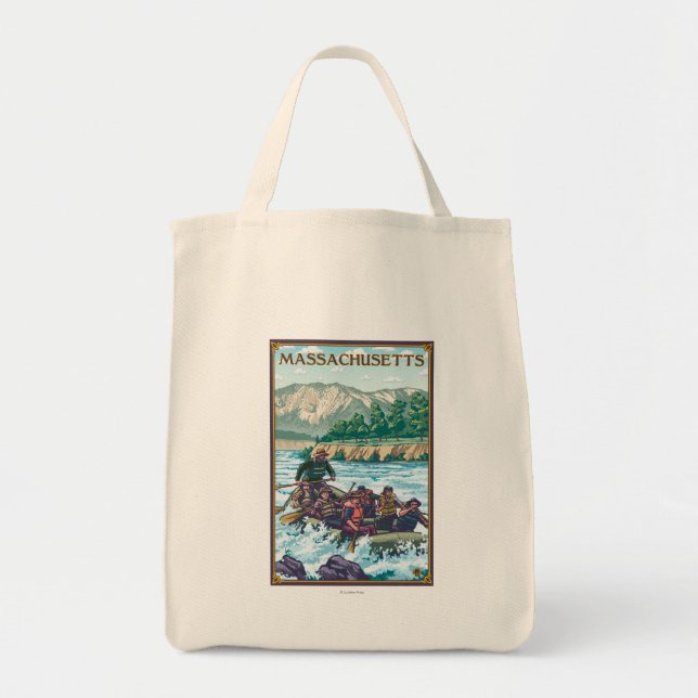 MassachusettsRiver Rafting Scene Tote Bag (Front)