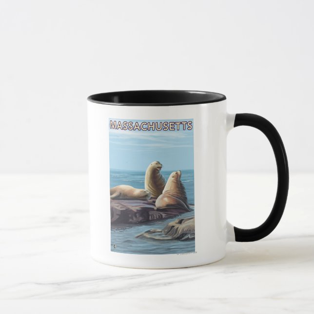 MassachusettsSea Lions Scene Mug (Right)