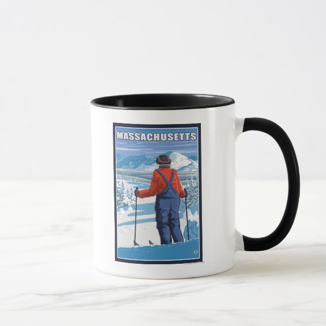 MassachusettsSkier Admiring View Mug (Right)