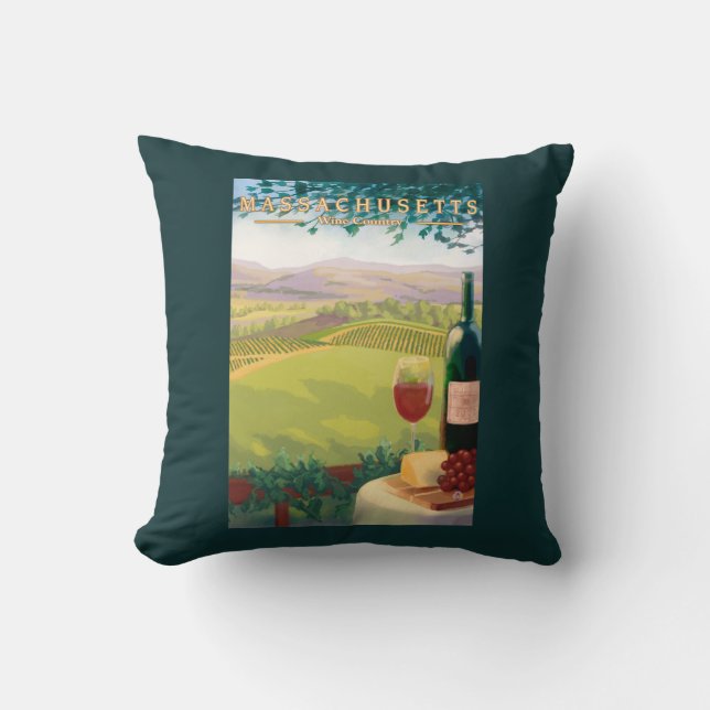 MassachusettsWine Country Scene Cushion (Front)