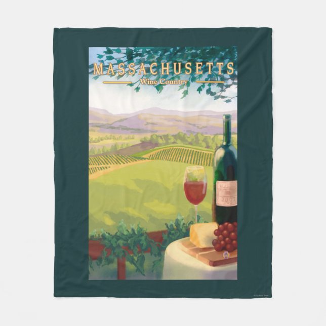 MassachusettsWine Country Scene Fleece Blanket (Front)
