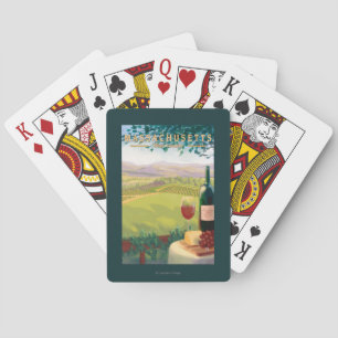 MassachusettsWine Country Scene Playing Cards