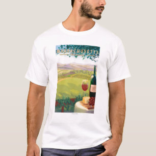 MassachusettsWine Country Scene T-Shirt