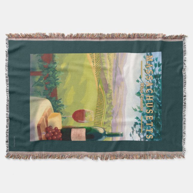 MassachusettsWine Country Scene Throw Blanket (Front)