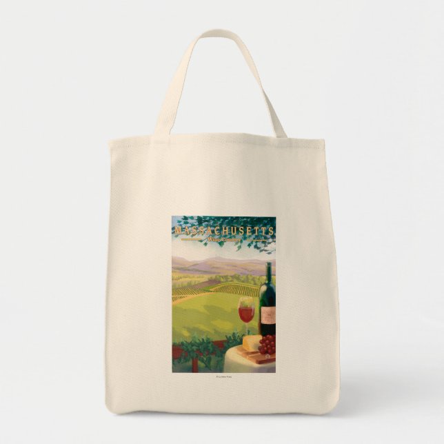 MassachusettsWine Country Scene Tote Bag (Front)