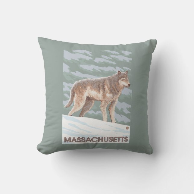 MassachusettsWolf Scene Cushion (Front)