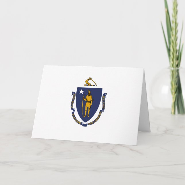 Massachusite Flag, Flag of Massachusetts Card (Front)