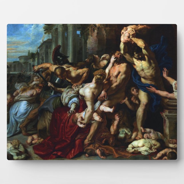 Massacre of the Innocents by Peter Paul Rubens Plaque (Front)