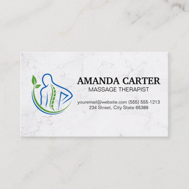 Massage Back Diagram Logo Business Card (Front)