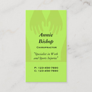 Massage/ Chiropractor  Business Card/ Green Card