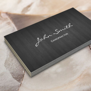 Massage Chiropractor Therapist Elegant Dark Wood Business Card