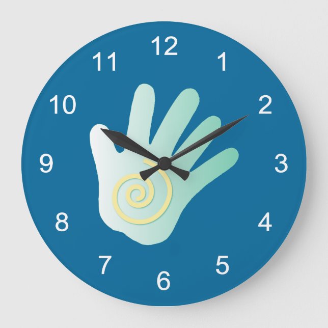 Massage Energy Hand Large Clock (Front)
